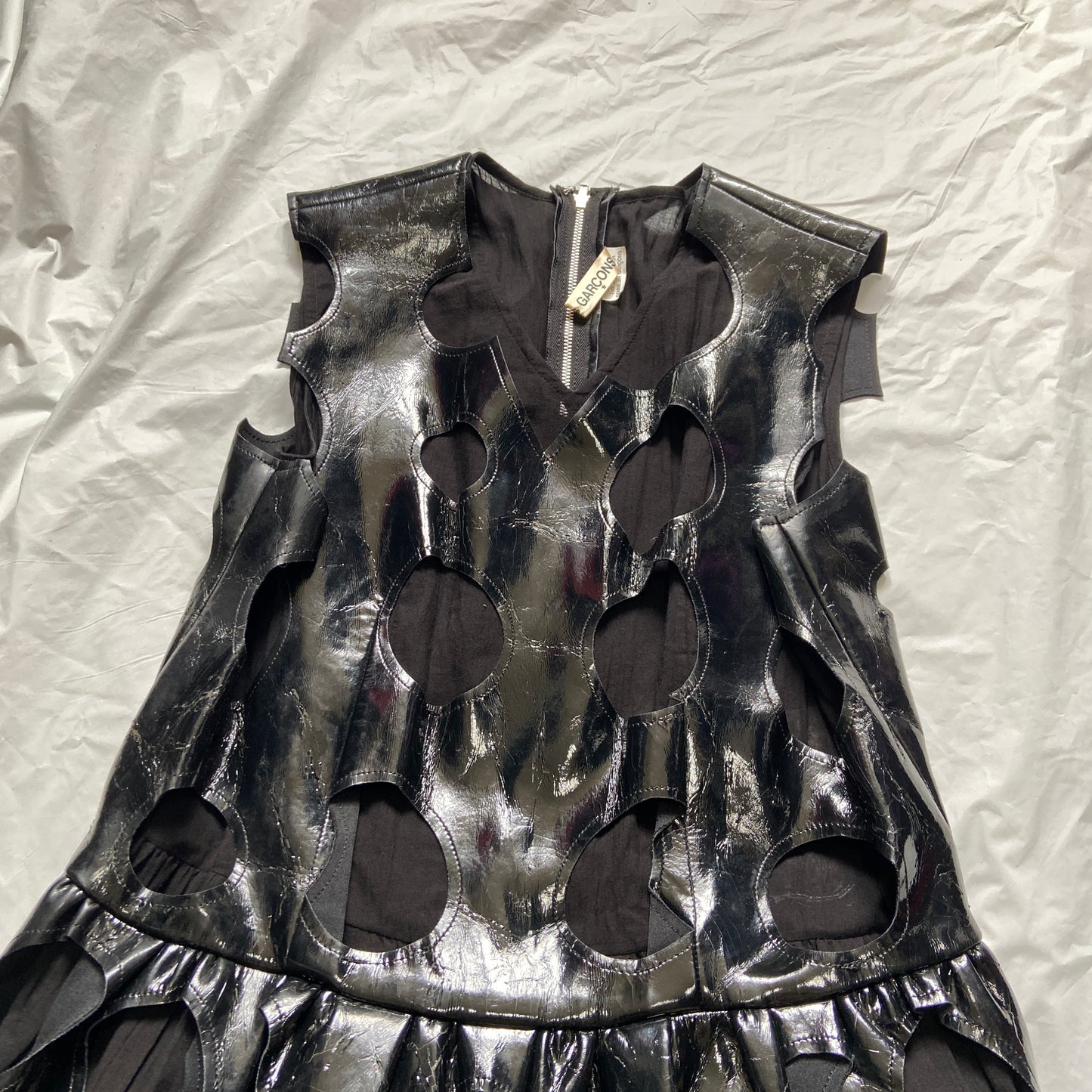 Comme des garçons ss15 pvc circle cut-out dress
