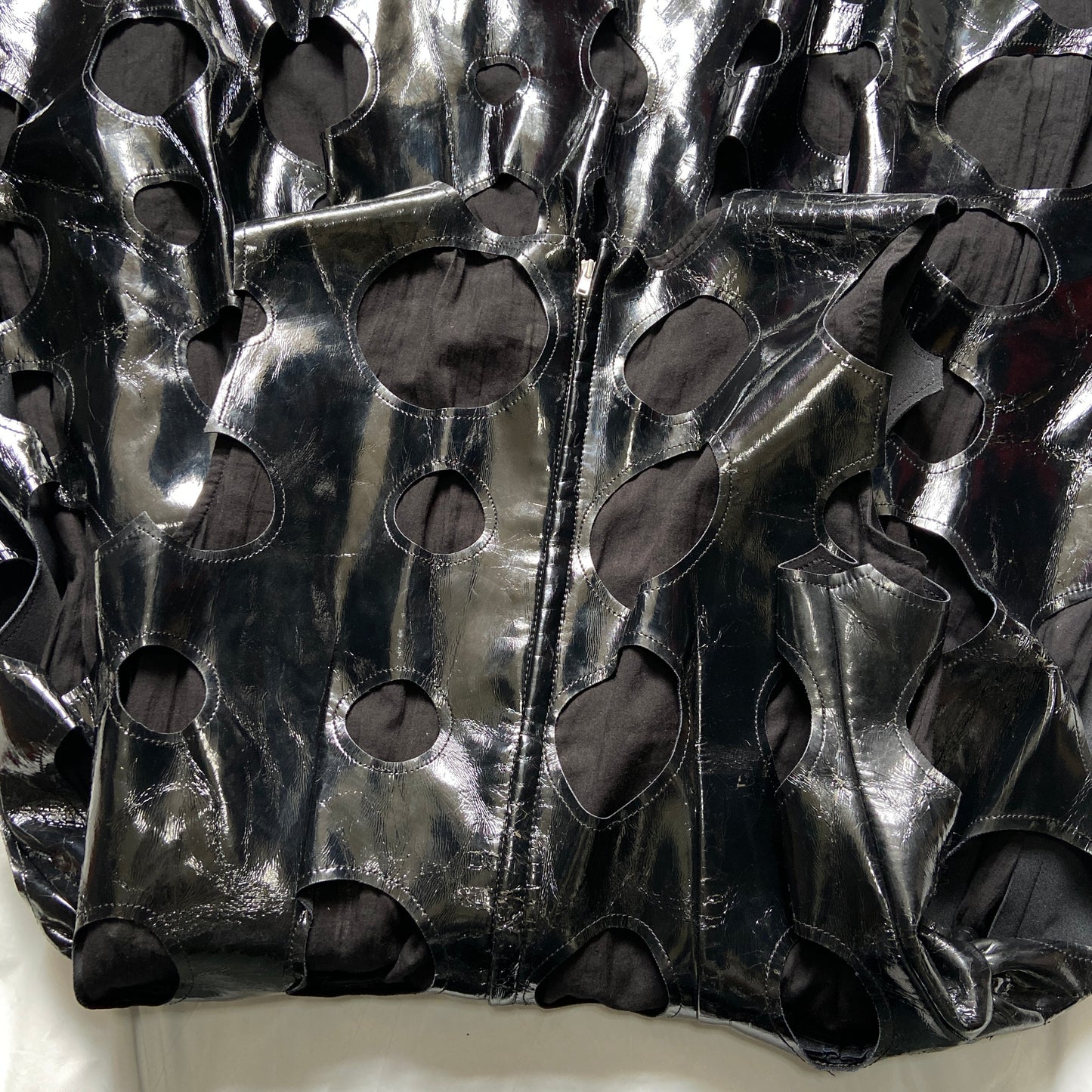 Comme des garçons ss15 pvc circle cut-out dress