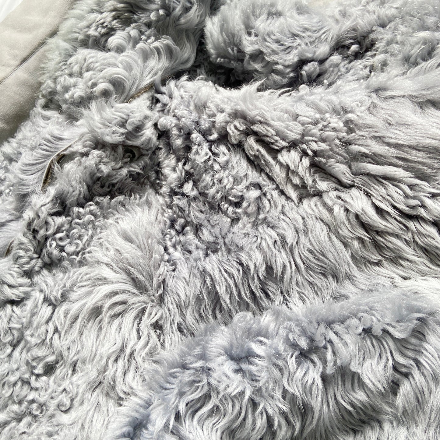 Alaïa mint blue shearling fur trimlambskin coat jacket