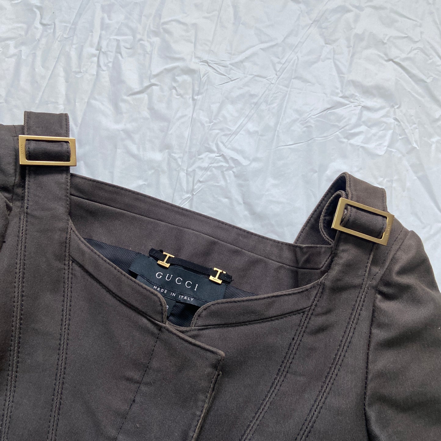 Gucci by Tom ford 2003 off shoulder corset bondage top 42