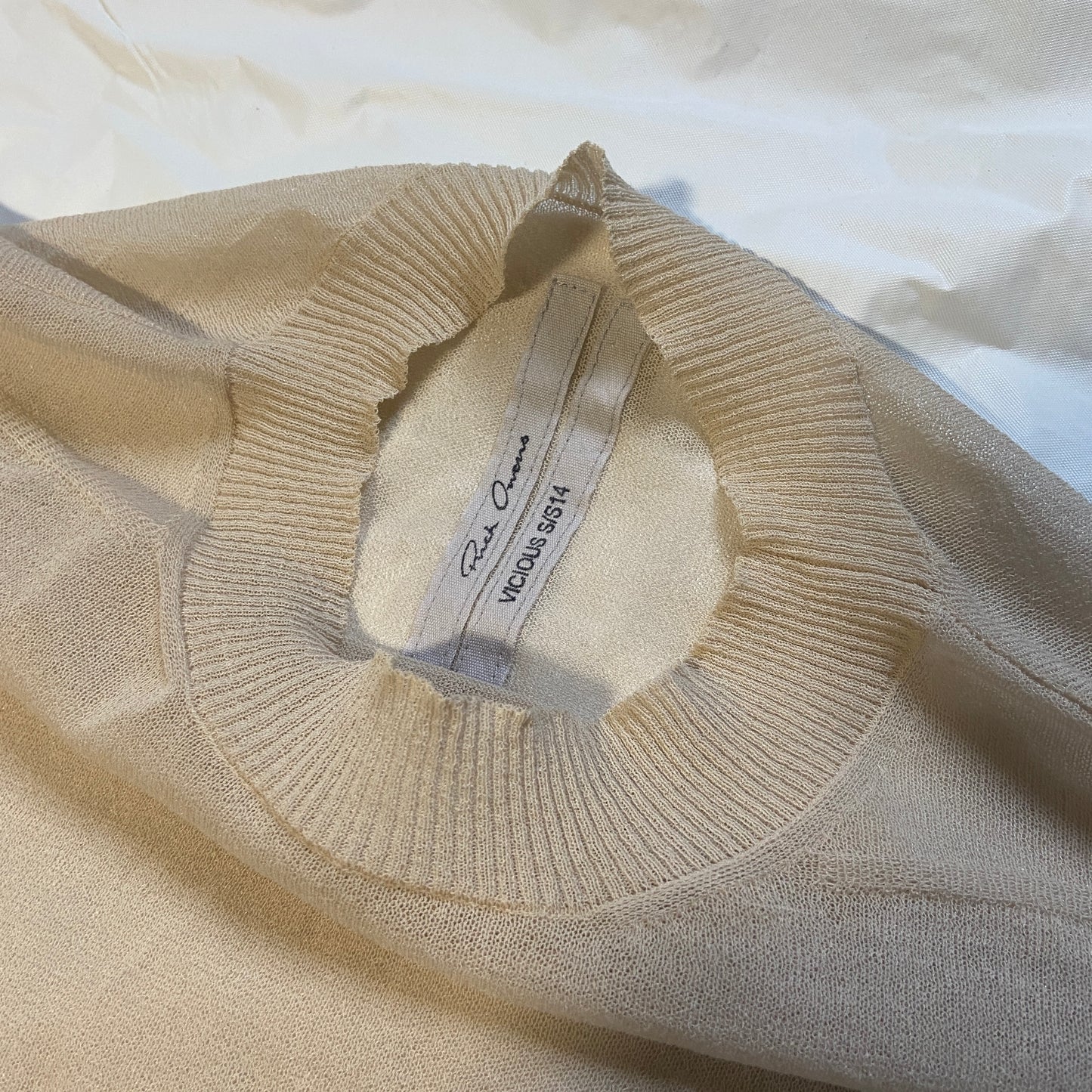 Rick owens ss14 sheer cotton top M