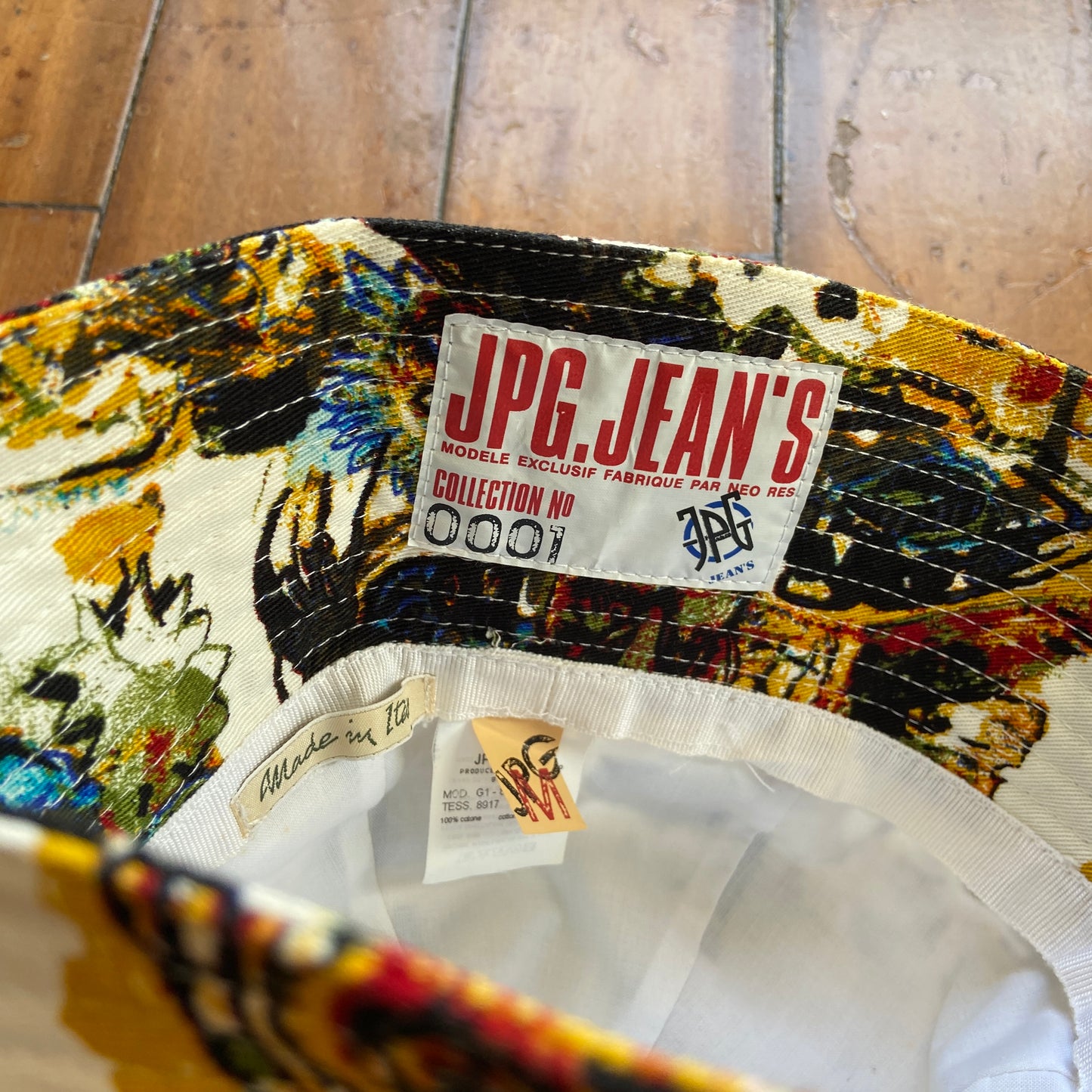 Jean Paul Gaultier x jean Michel Basquiat ss00 print denim bucket hat M