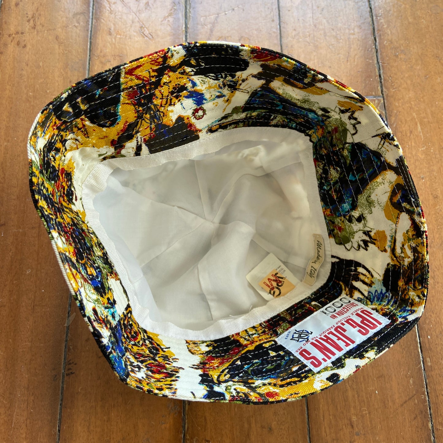 Jean Paul Gaultier x jean Michel Basquiat ss00 print denim bucket hat M