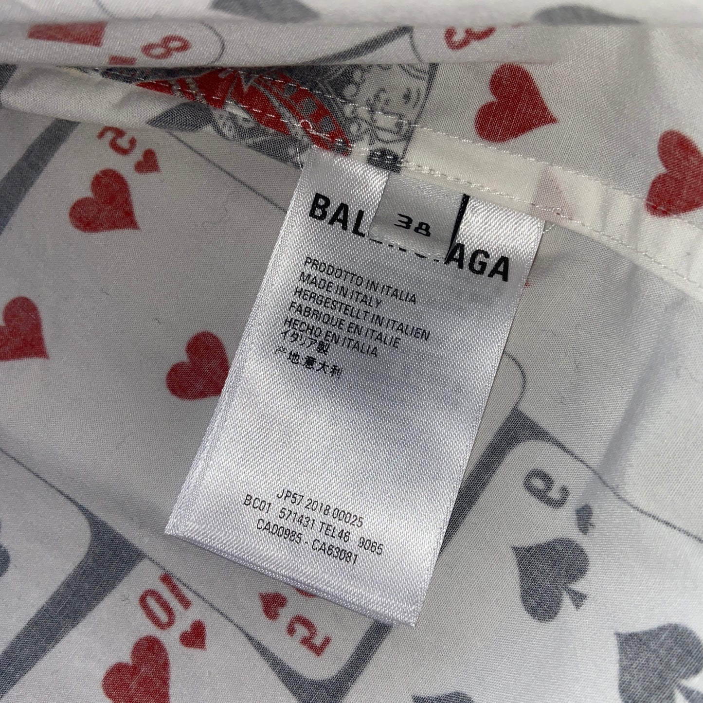Balenciaga playing cards poker long sleeves shirt 38