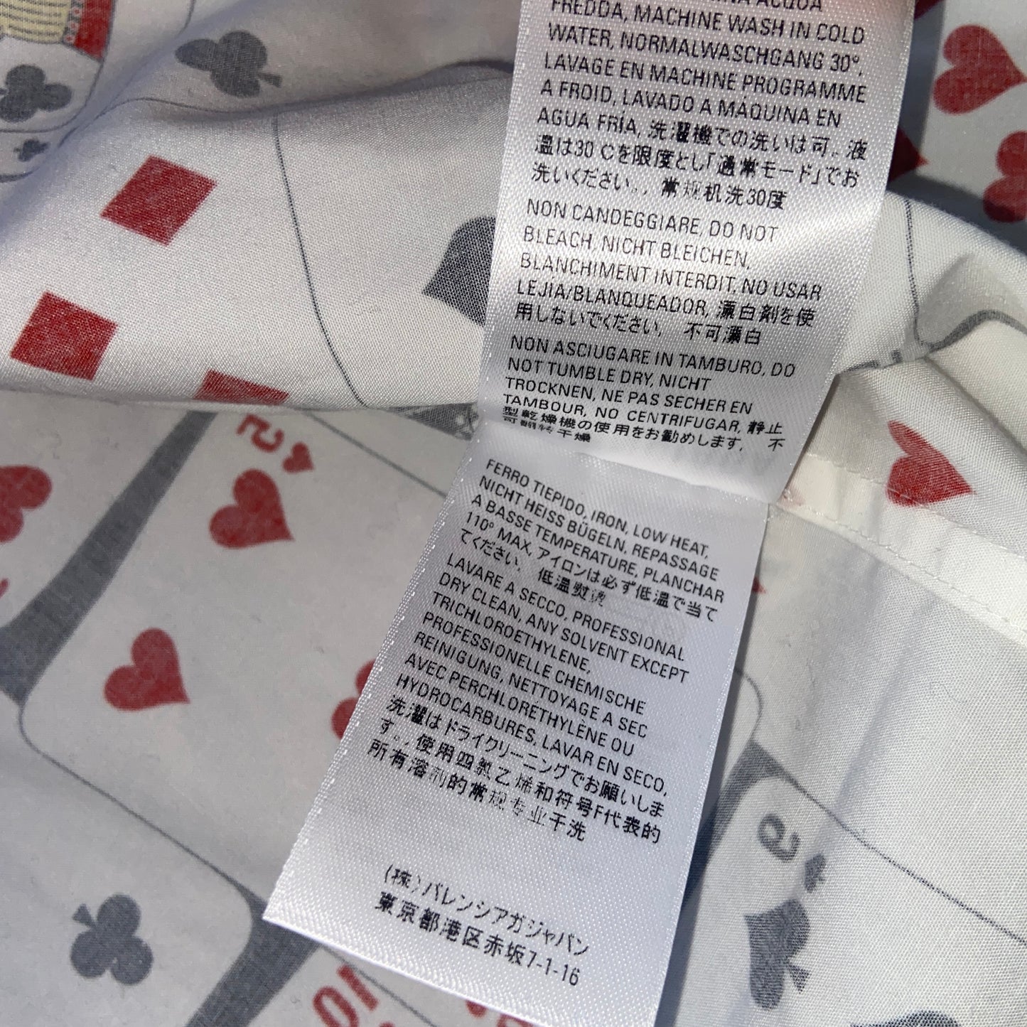 Balenciaga playing cards poker long sleeves shirt 38