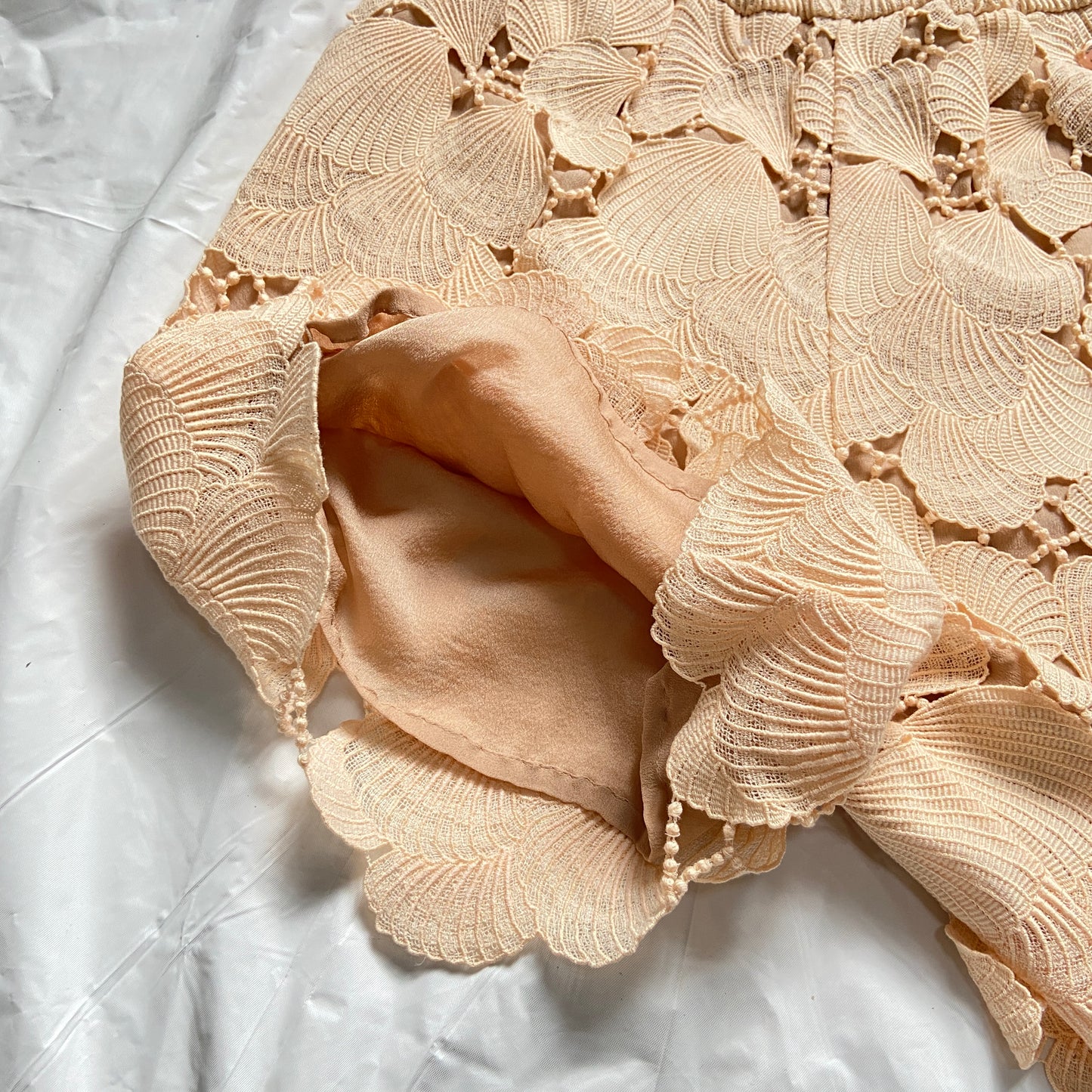 Chanel Karl seashell floral embroidery pink shorts 38