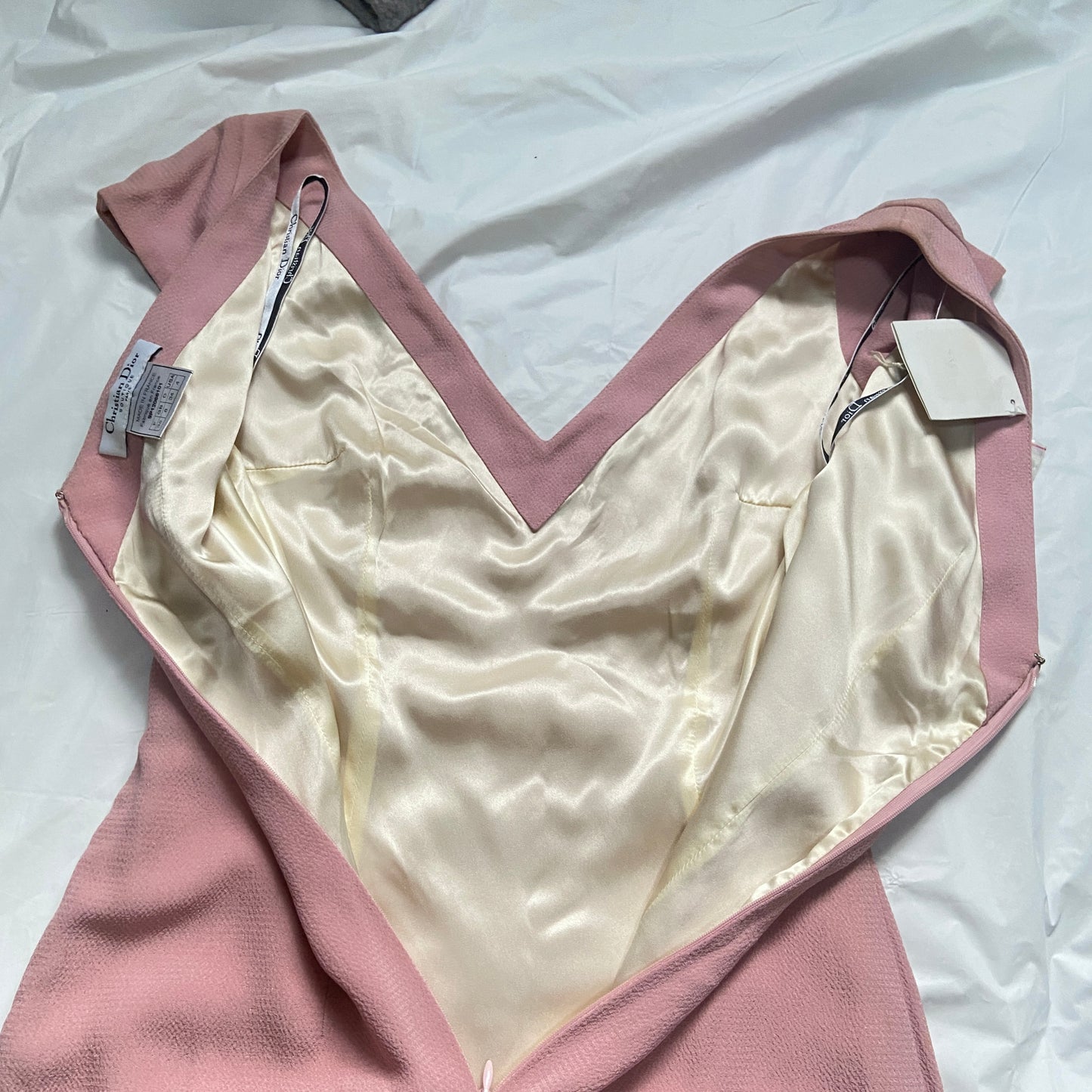 Christian dior Galliano ss99 plunging back pop pink dress