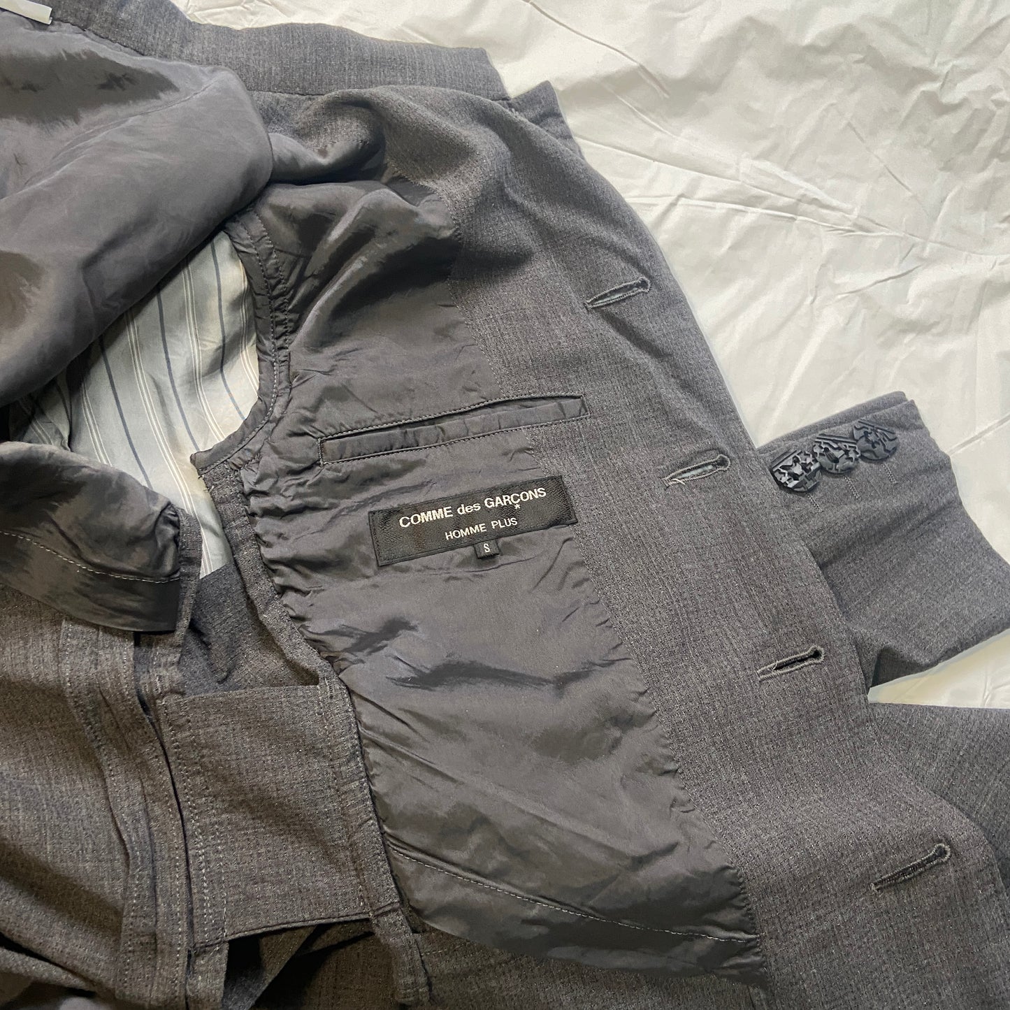 Comme des garçons Homme plus cut-out wool long coat S