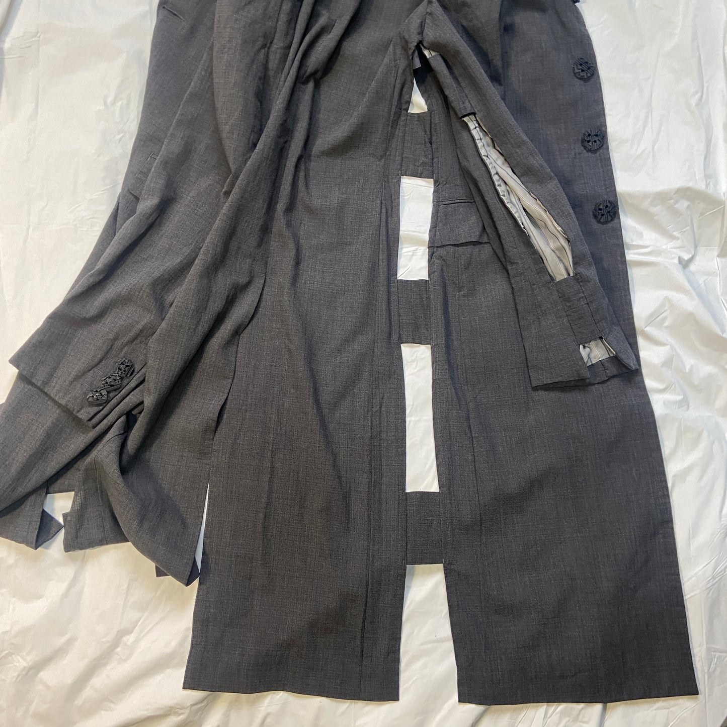 Comme des garçons Homme plus cut-out wool long coat S