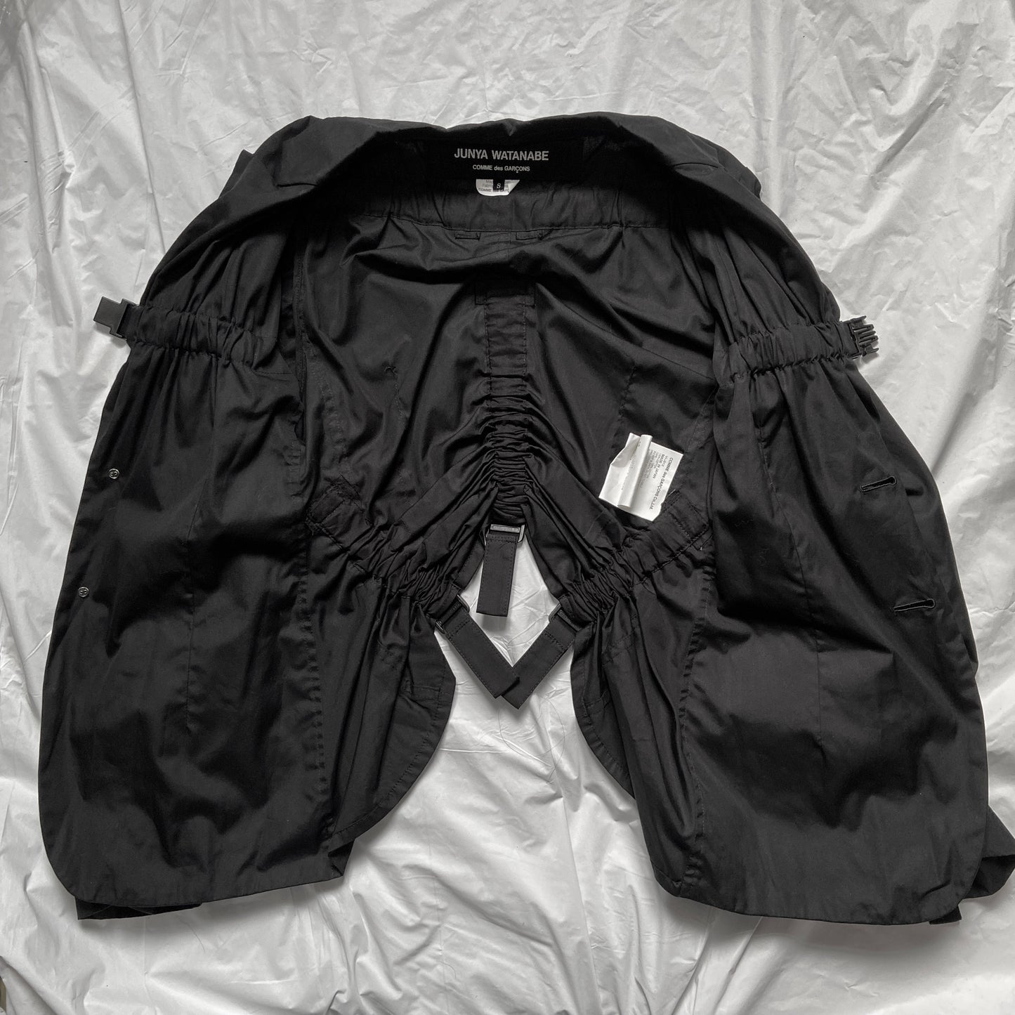 Junya Watanabe 2003 spring black bondage parachute jacket blazer pants set