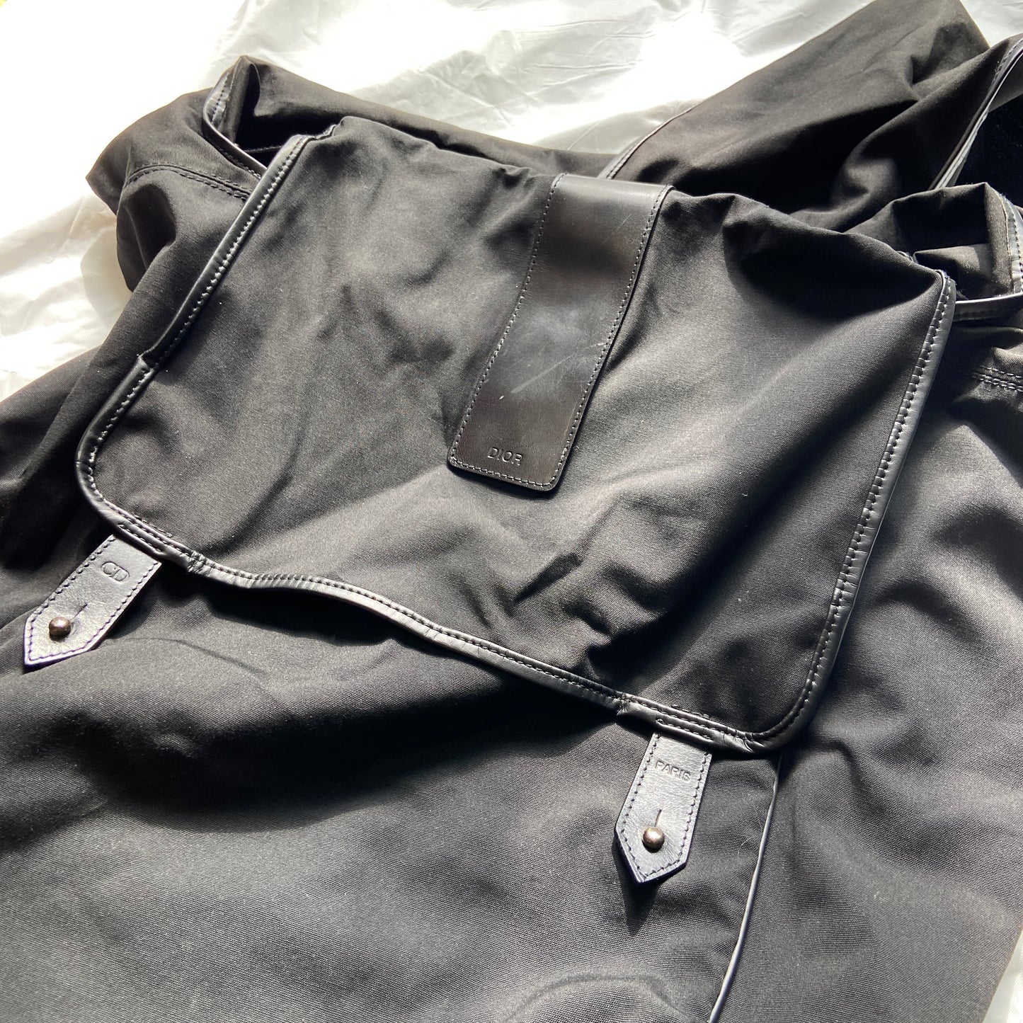 Dior homme 2004 Strip nylon / leather messenger bag