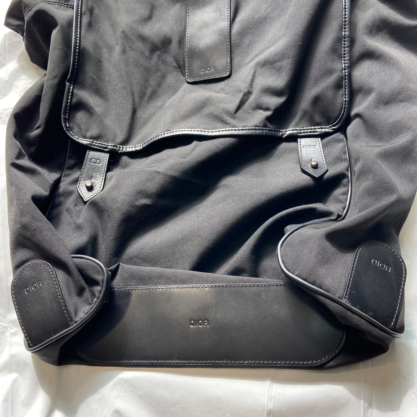 Dior homme 2004 Strip nylon / leather messenger bag