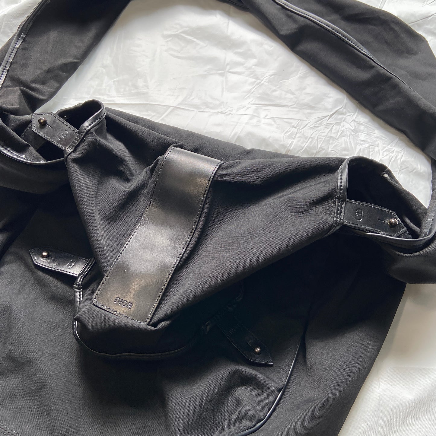 Dior homme 2004 Strip nylon / leather messenger bag