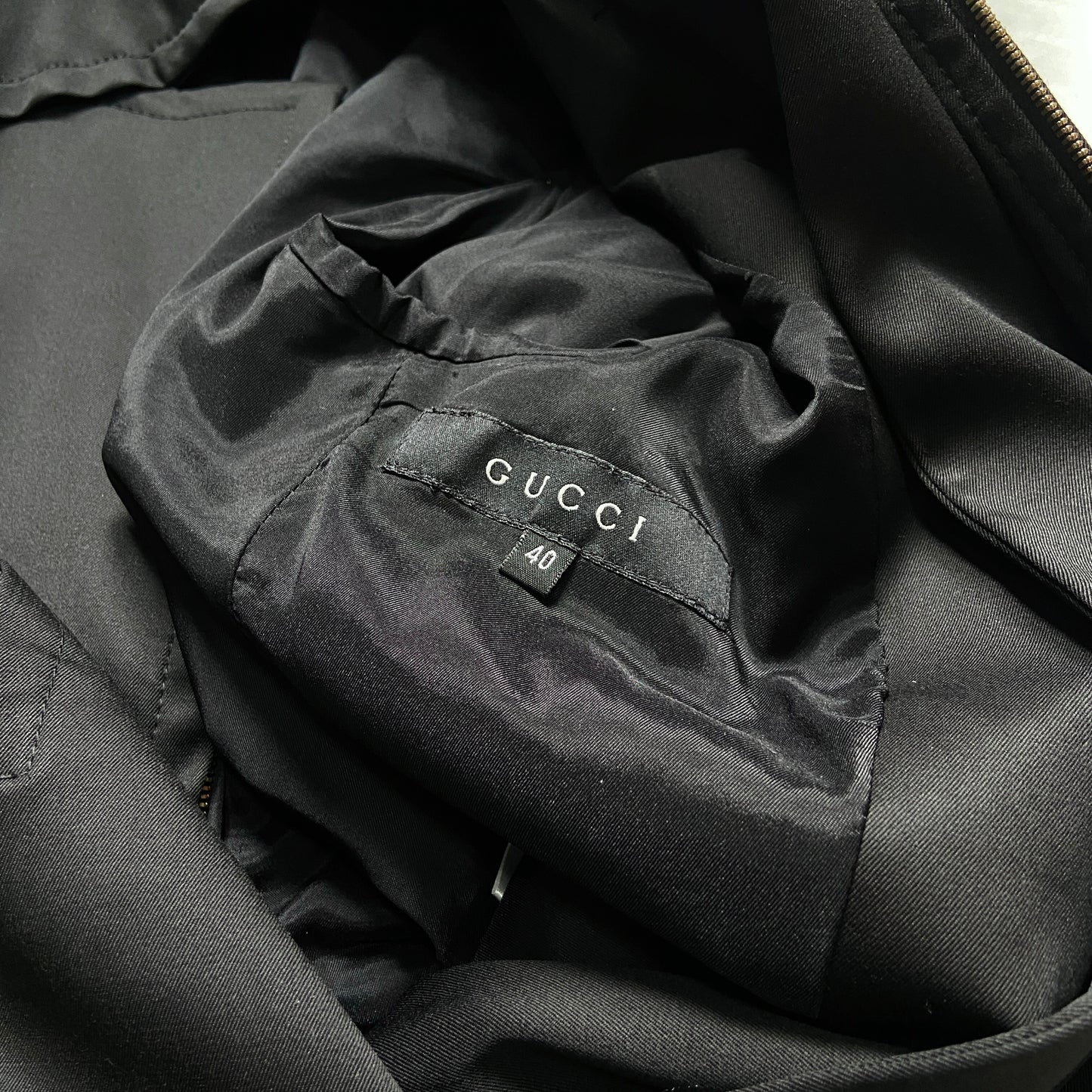 Gucci Tom Ford 2004 fall black leather belt jacket flared sleeves