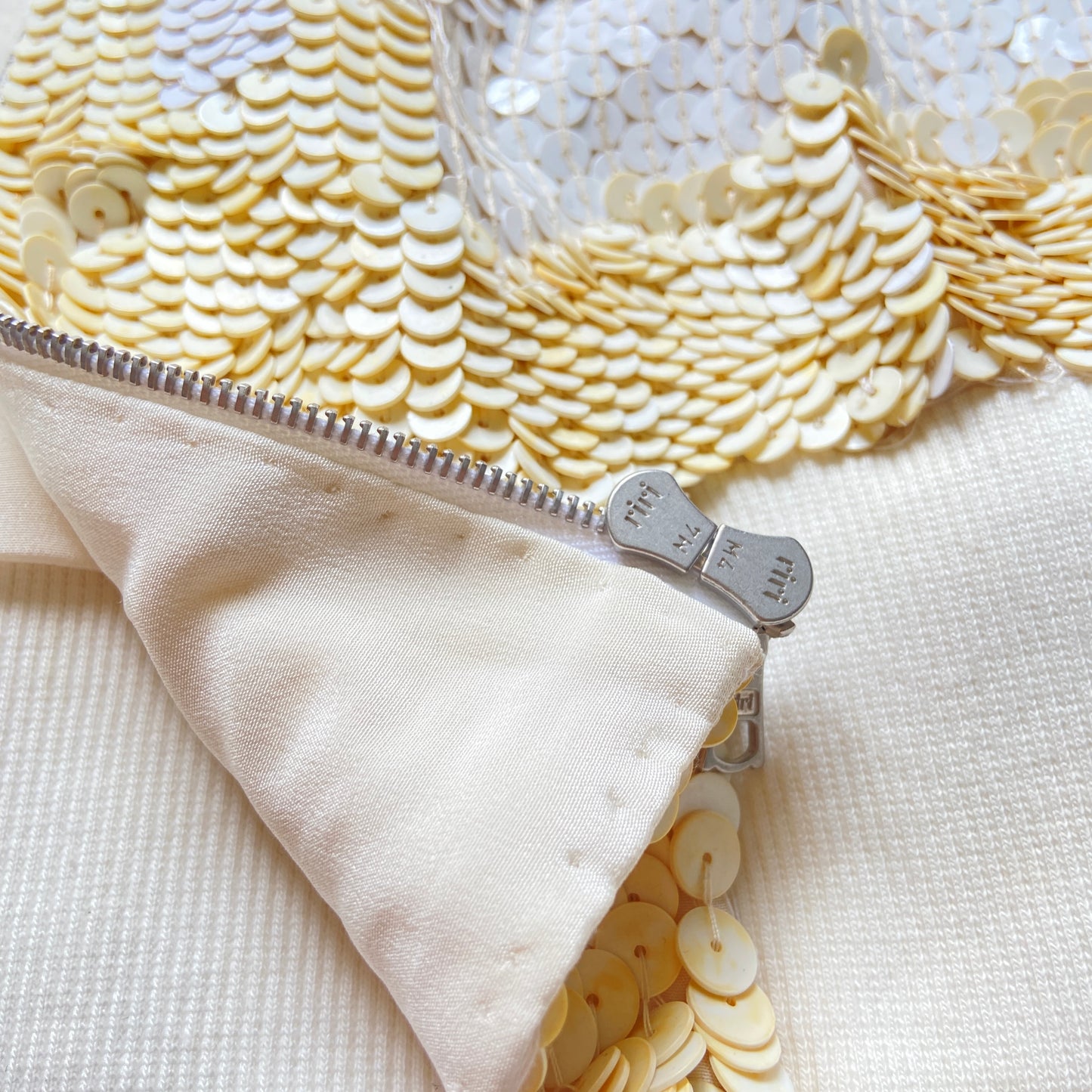 Dries van Noten cream sequin bomber M