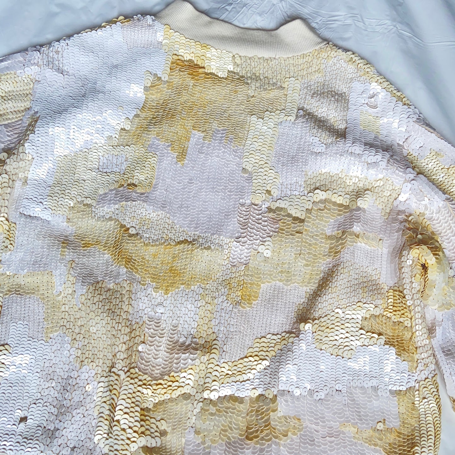 Dries van Noten cream sequin bomber M