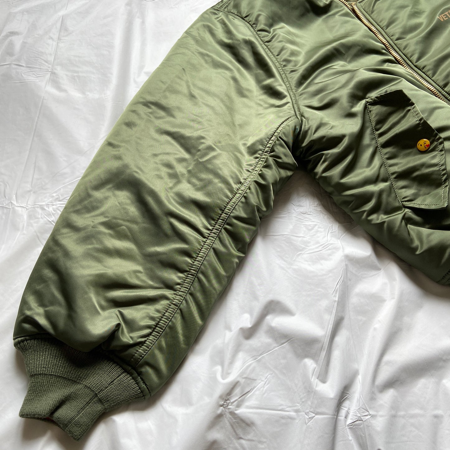 Vetements ss18 alpha green/ orange emoji oversized bomber