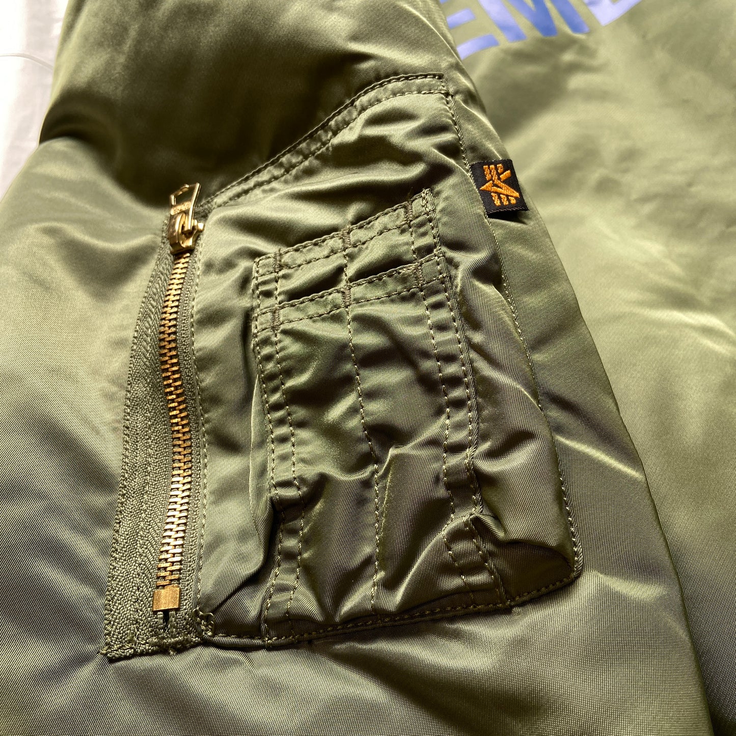 Vetements ss18 alpha green/ orange emoji oversized bomber