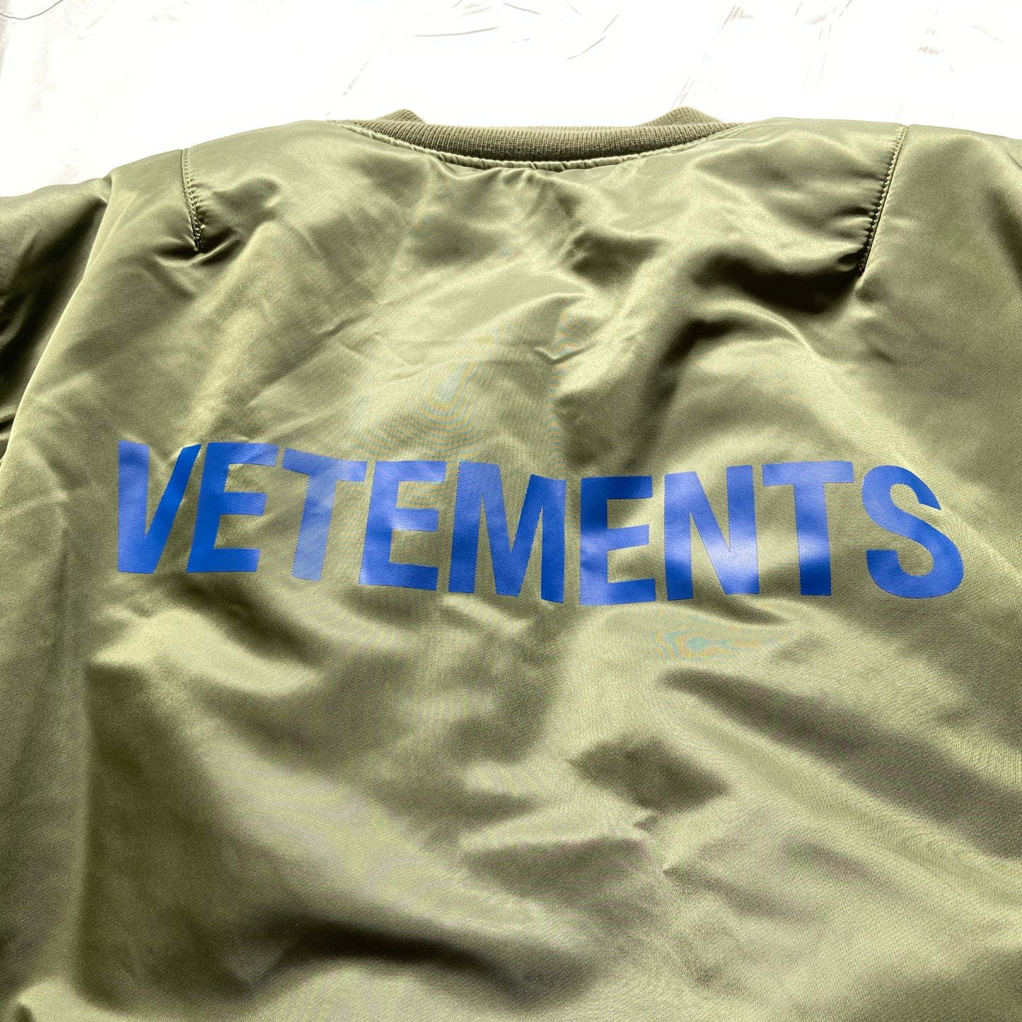 Vetements ss18 alpha green/ orange emoji oversized bomber