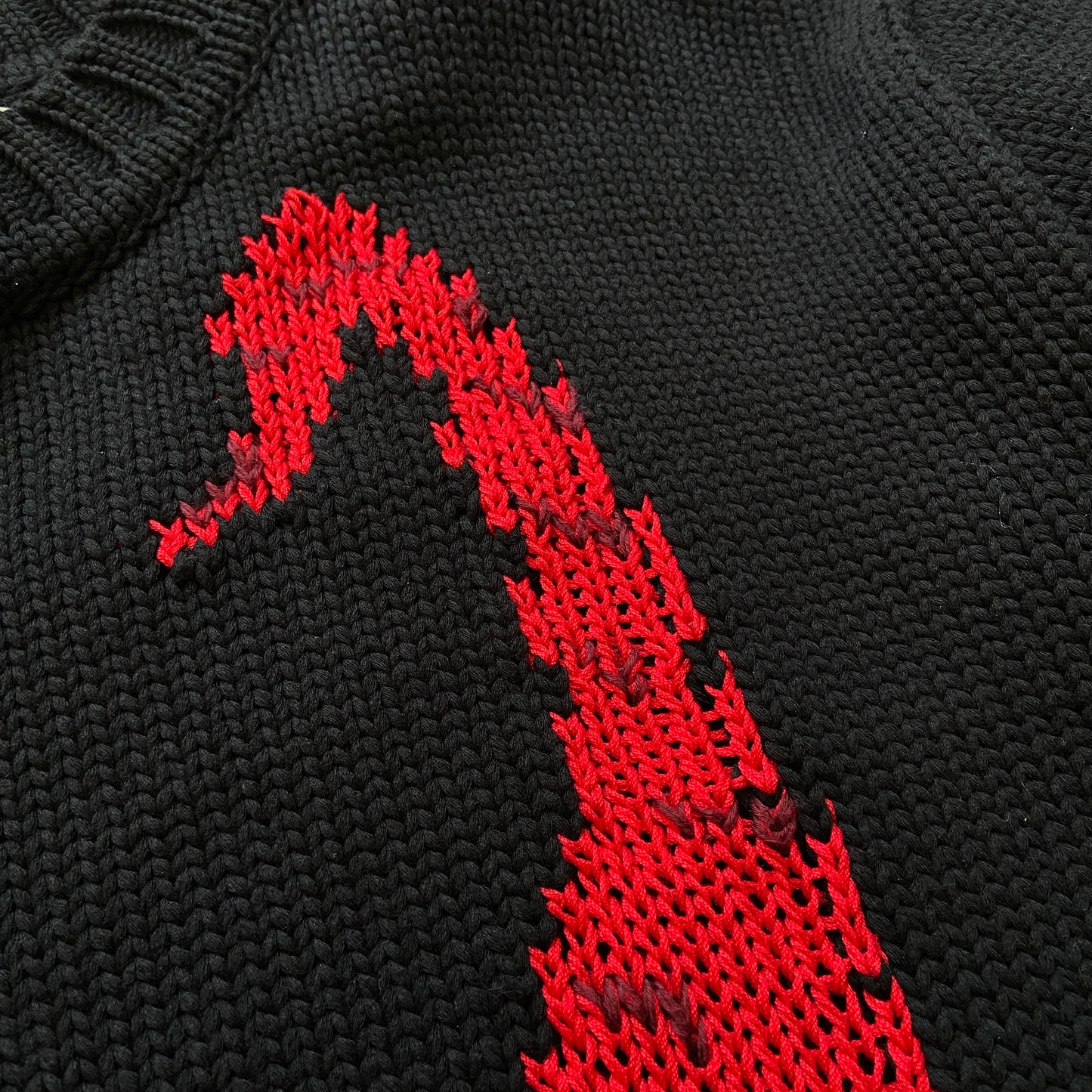 Off white spring 2017 scorpion mens red black cable knit sweater M