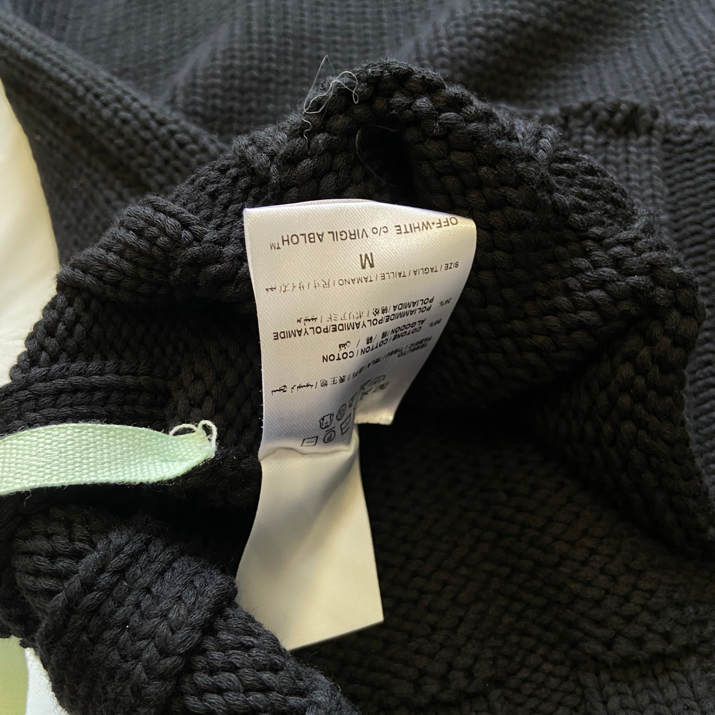 Off white spring 2017 scorpion mens red black cable knit sweater M