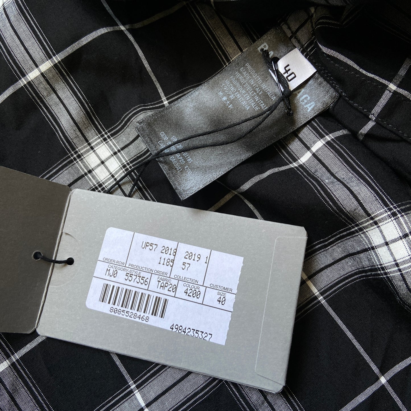 Balenciaga twinset denim plaid shirt mix with hood L