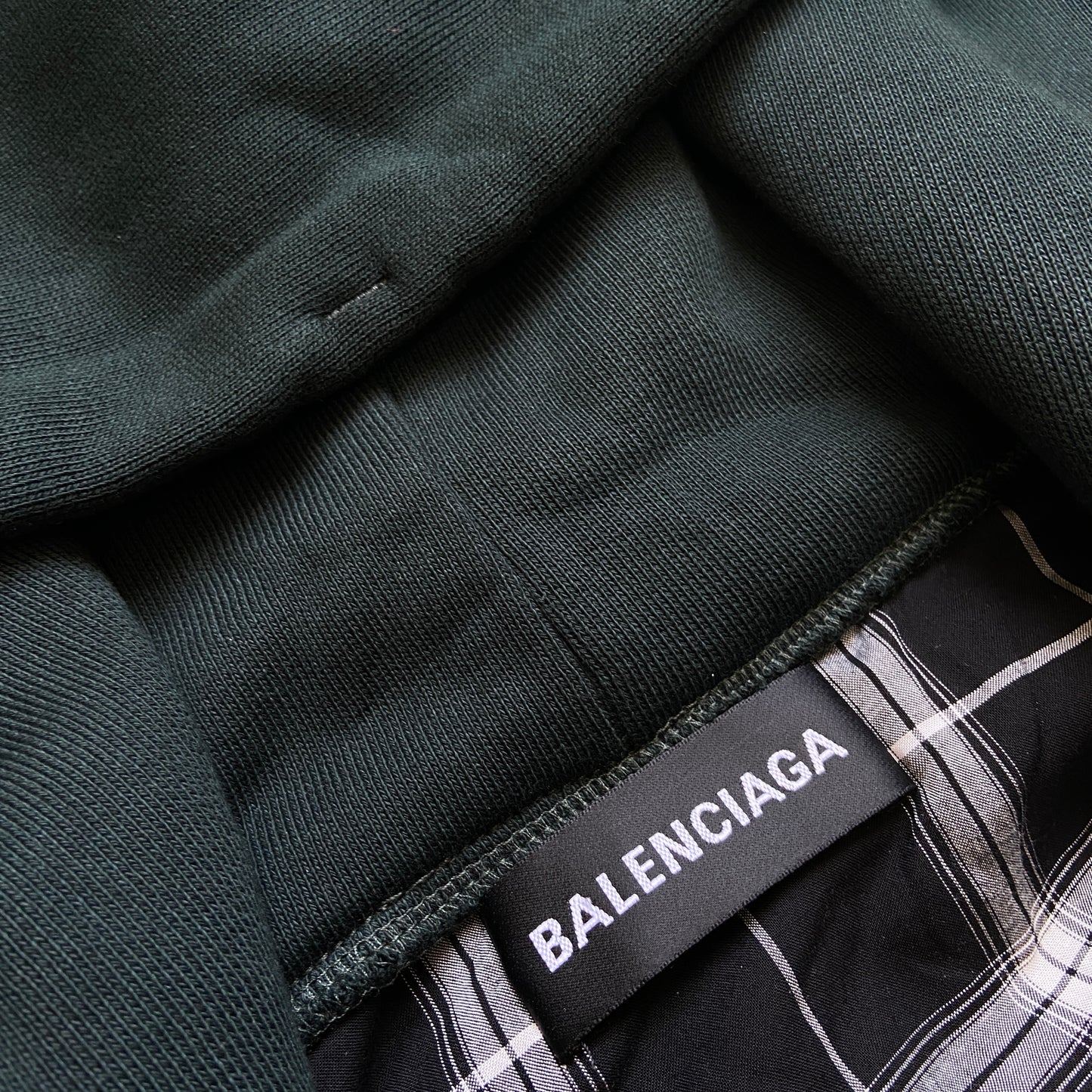 Balenciaga twinset denim plaid shirt mix with hood L