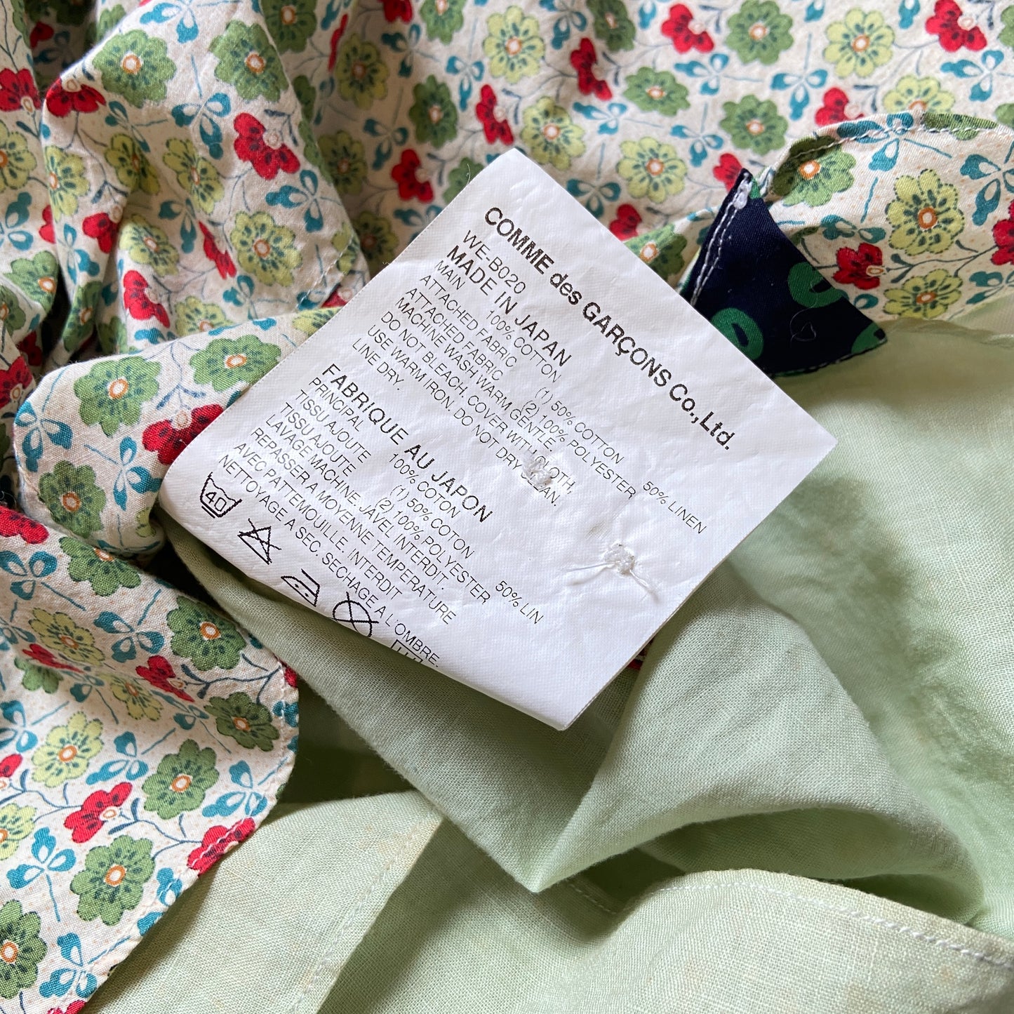 Junya Watanabe floral denim patchwork shirt xs