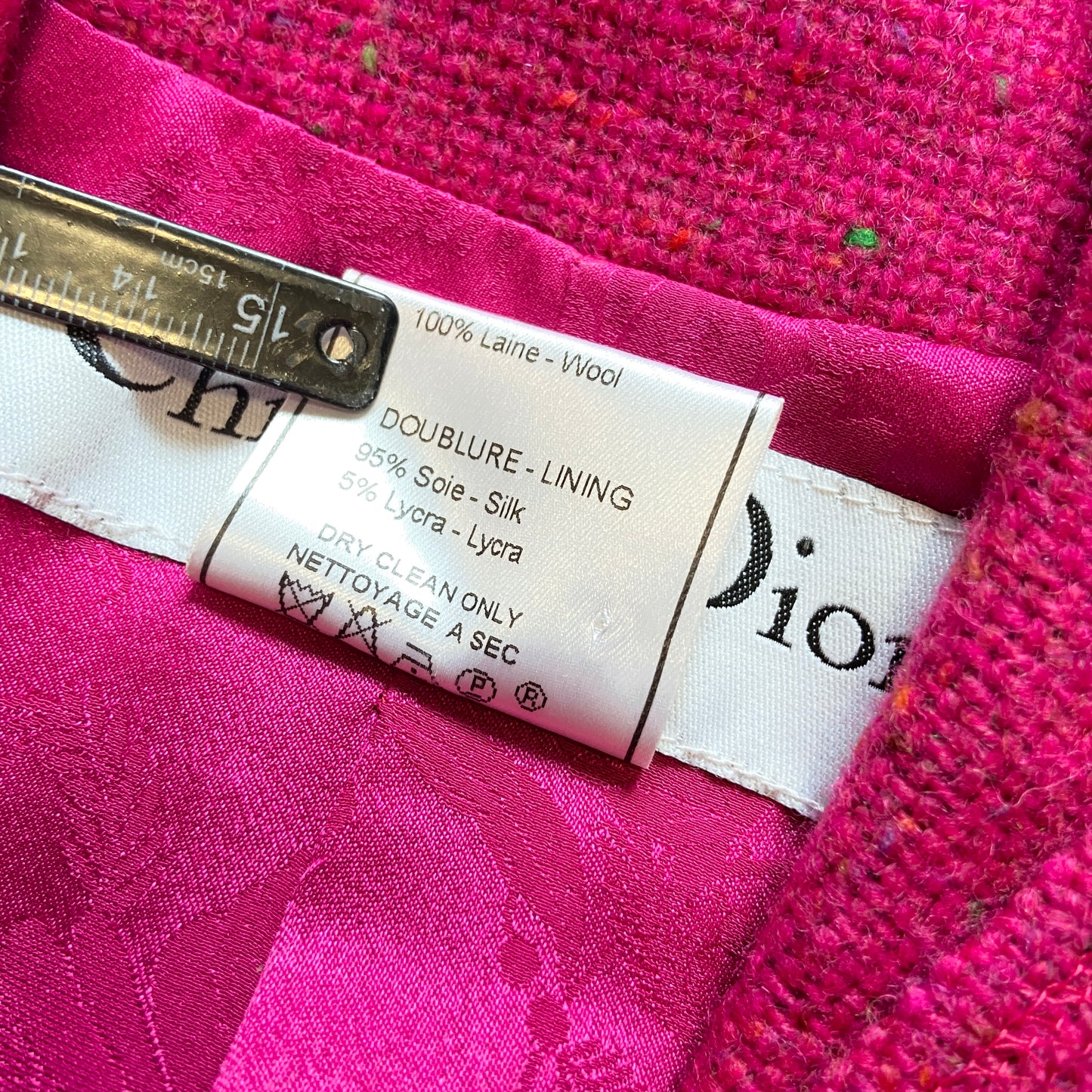 Dior fw1998 galliano pink sprinkle wool blazer coat bar jacket