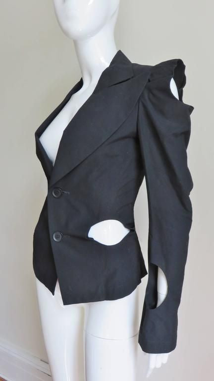Yohji Yamamoto blazer jacket with circle cut holes 1