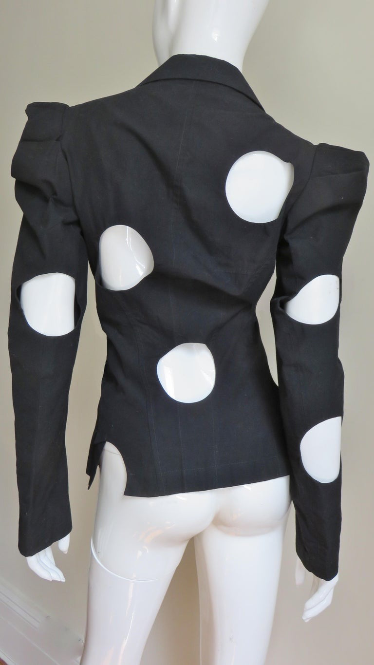Yohji Yamamoto blazer jacket with circle cut holes 1