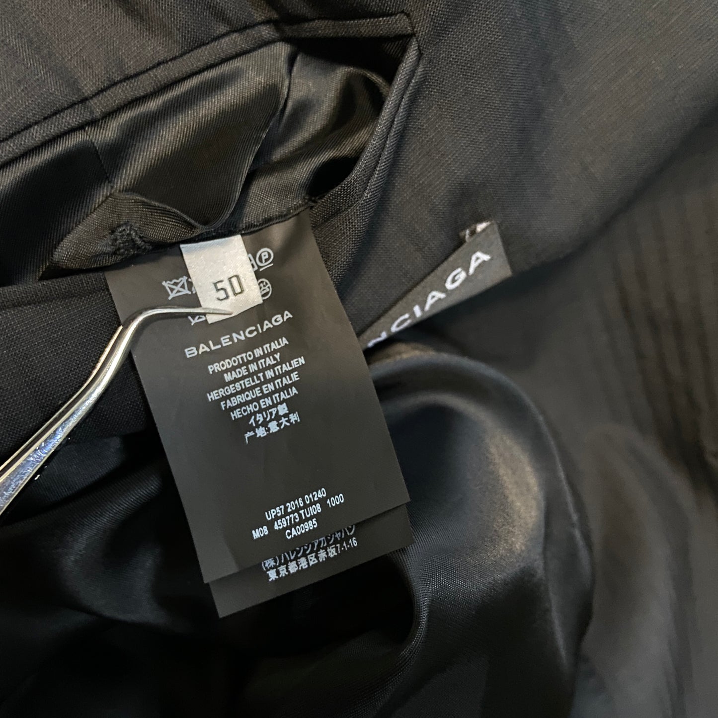 Balenciaga ss17 Double breasted coat with Shrunk shoulder padding 50