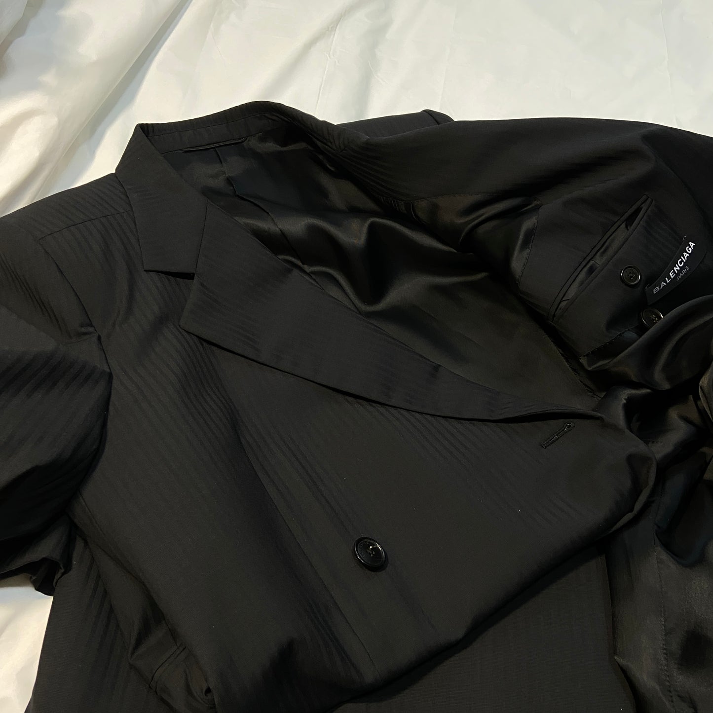 Balenciaga ss17 Double breasted coat with Shrunk shoulder padding 50