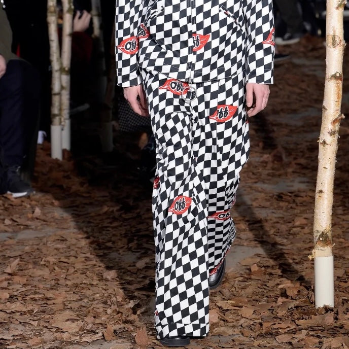Off-White fall 2017 Runway checker leaf chino pants 31