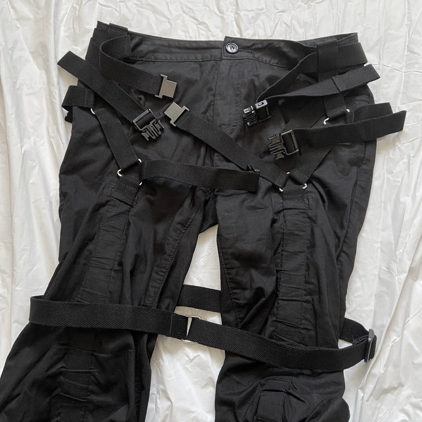 Junya Watanabe 2003 spring black bondage parachute jacket blazer pants set
