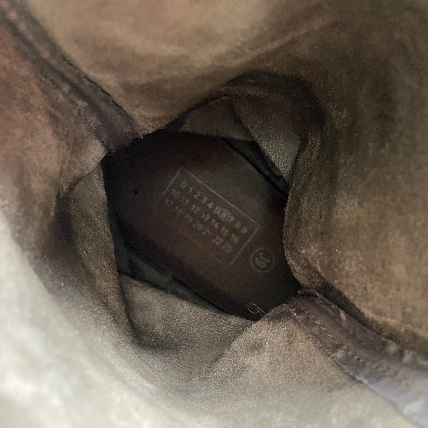 Maison Martin Margiela MM6 2003 brown suede tabi boots