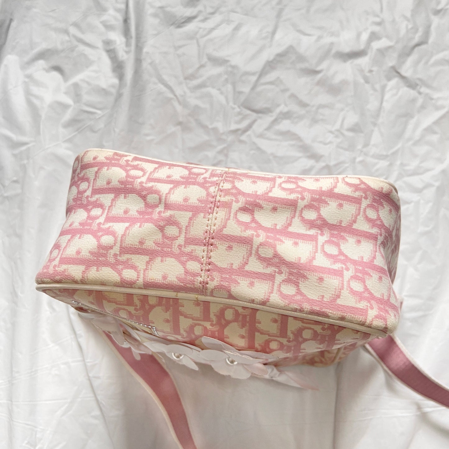 Christian Dior Pink Flower Trotter Oblique Monogram Side Bag