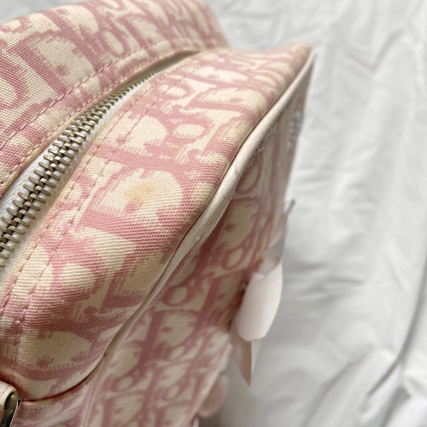 Christian Dior Pink Flower Trotter Oblique Monogram Side Bag