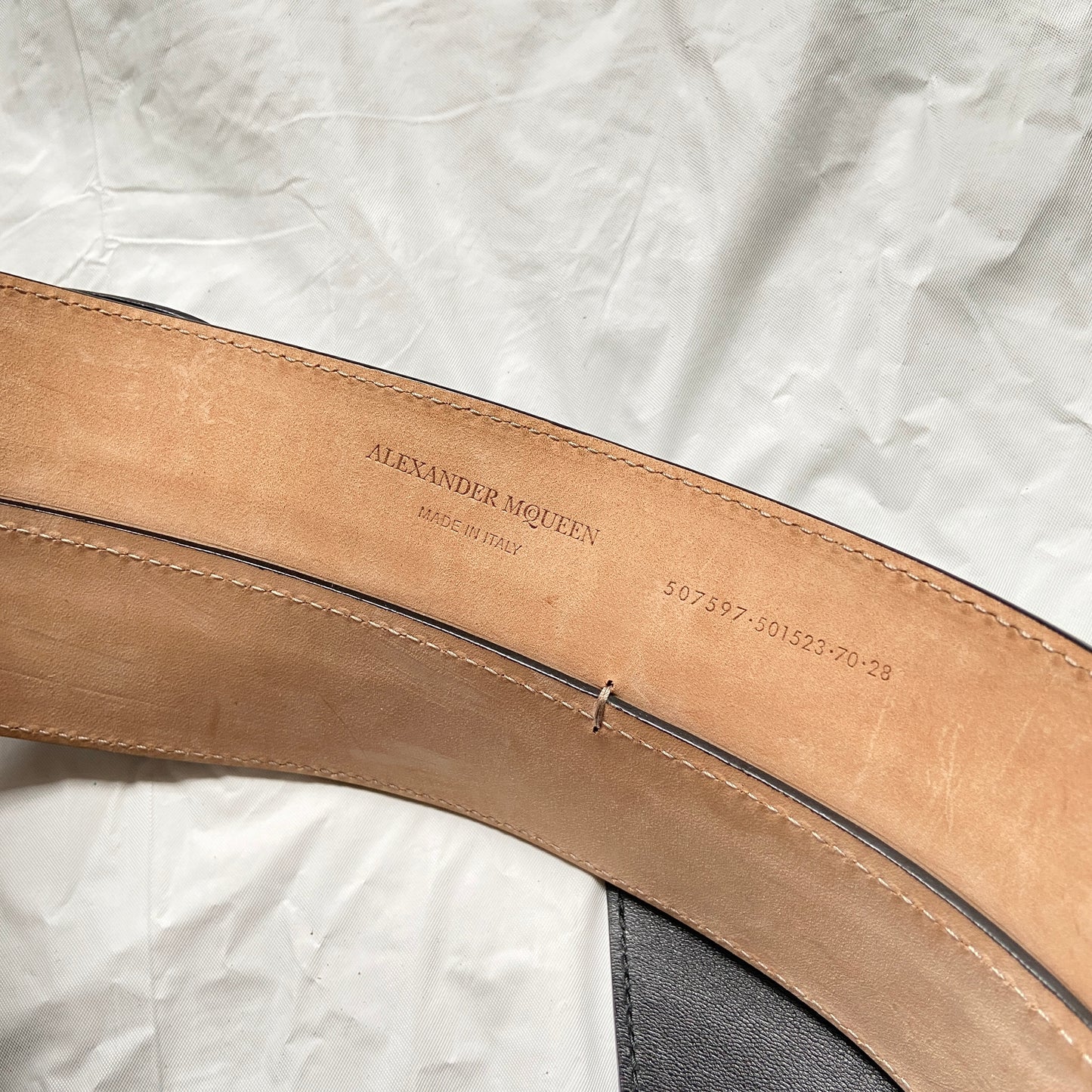 Alexander Mcqueen black wide bow leather corset belt