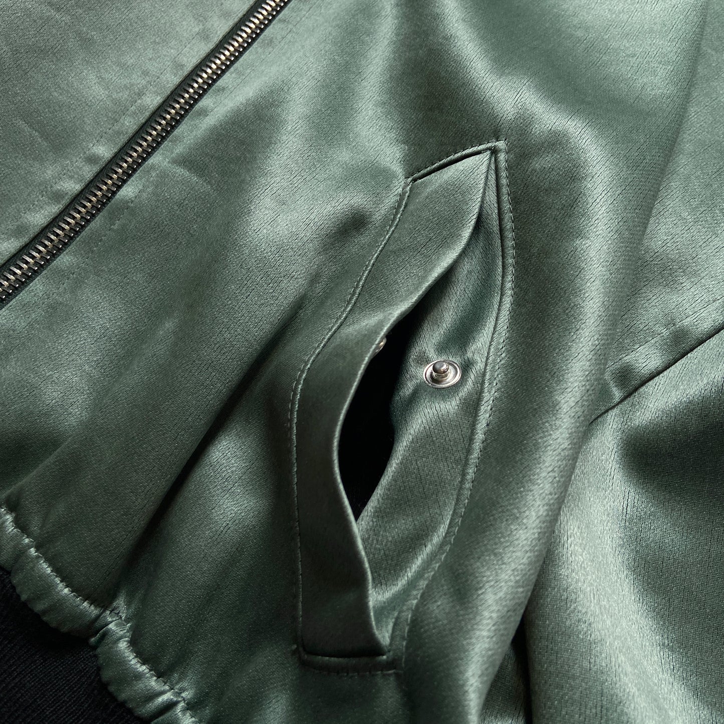 Jean Paul Gaultier fw14 green silk cropped bomber 44