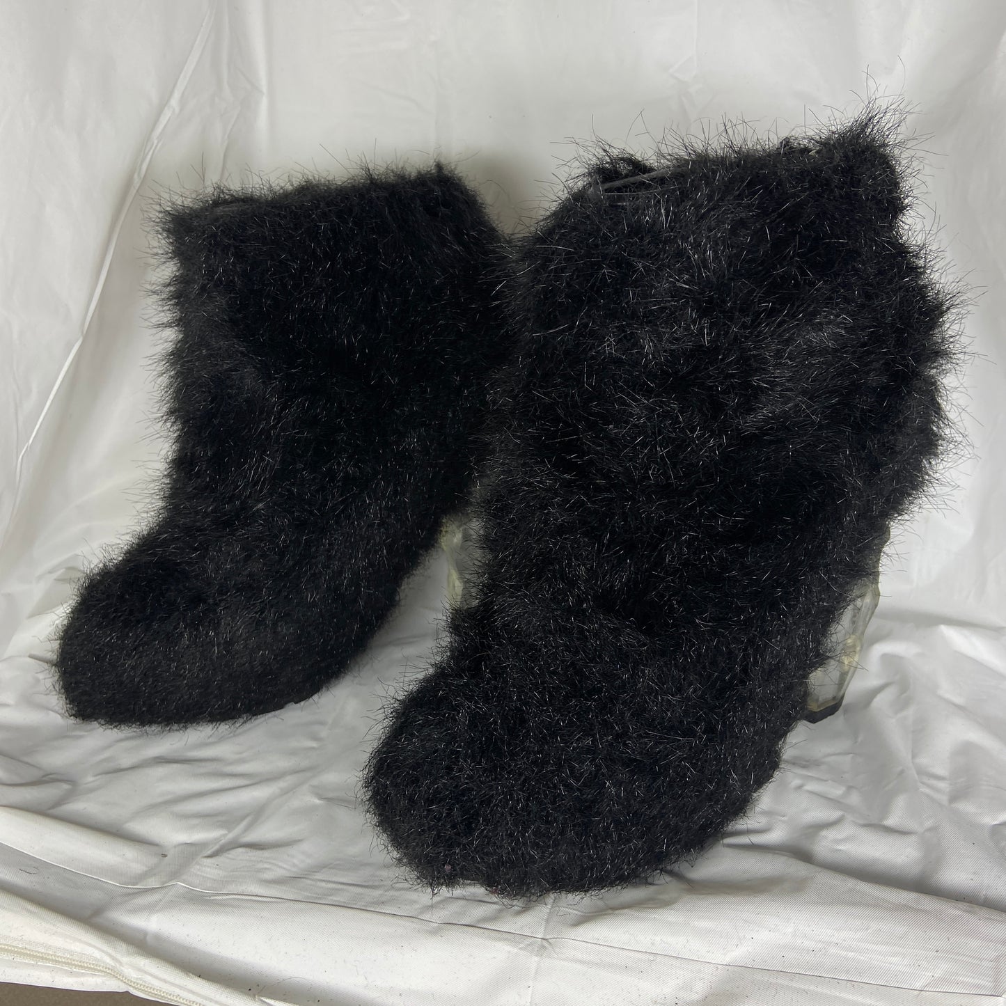 Chanel aw10 Karl black yeti ankle shooties with ice cap heels boots 39.5