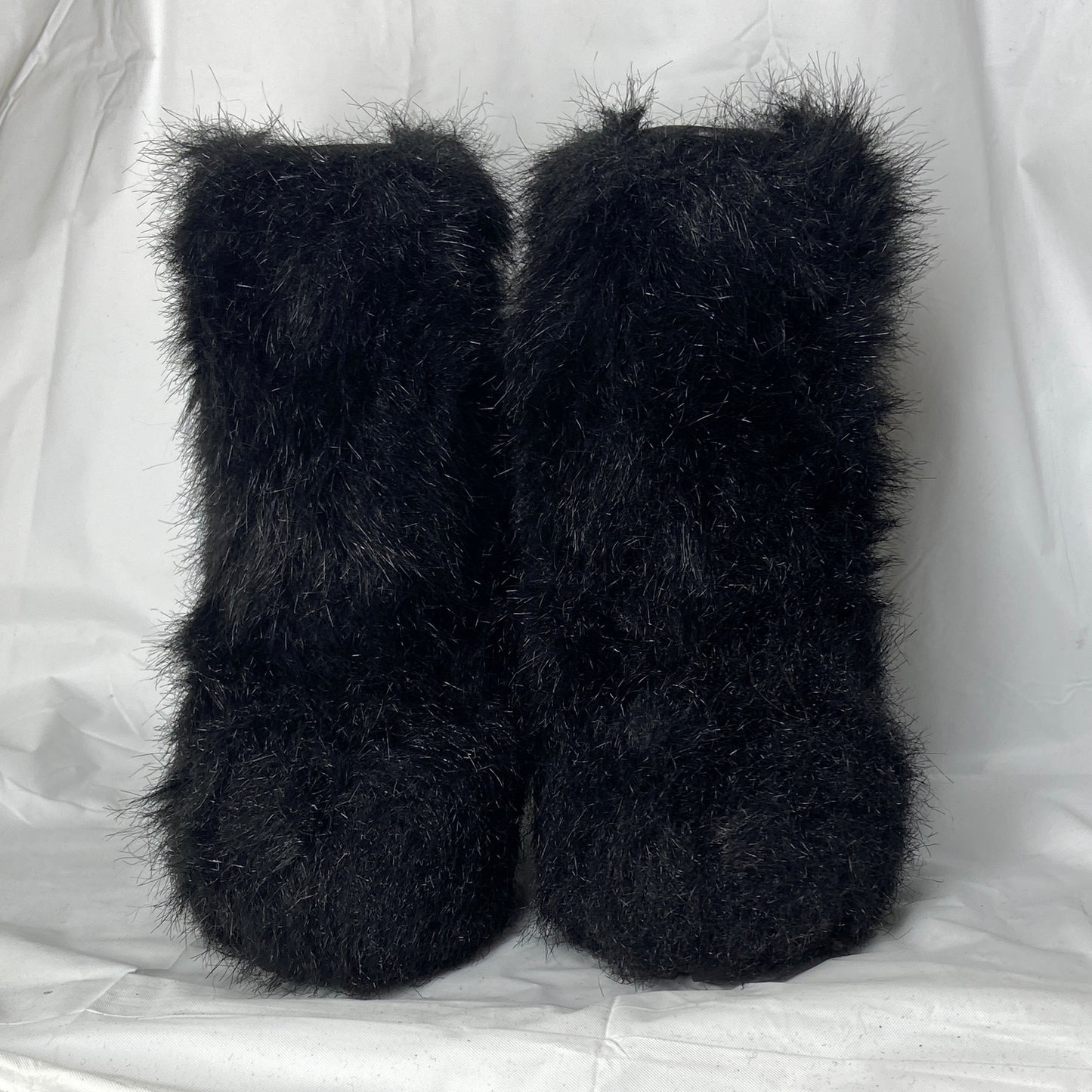 Chanel aw10 Karl black yeti ankle shooties with ice cap heels boots 39.5