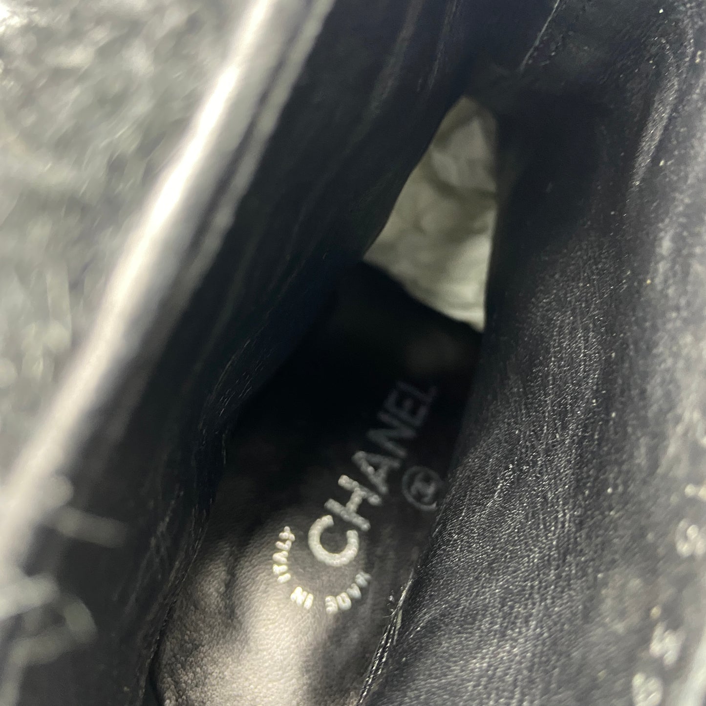 Chanel aw10 Karl black yeti ankle shooties with ice cap heels boots 39.5