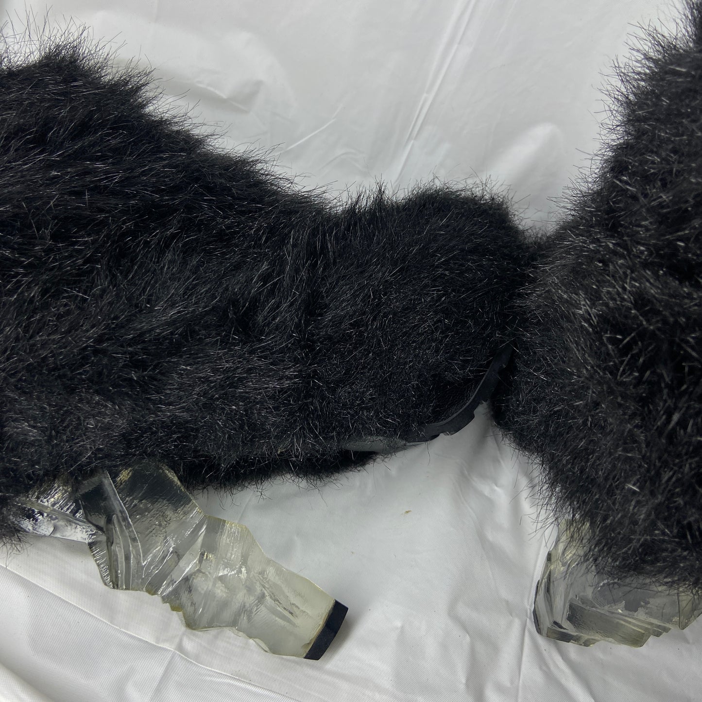 Chanel aw10 Karl black yeti ankle shooties with ice cap heels boots 39.5