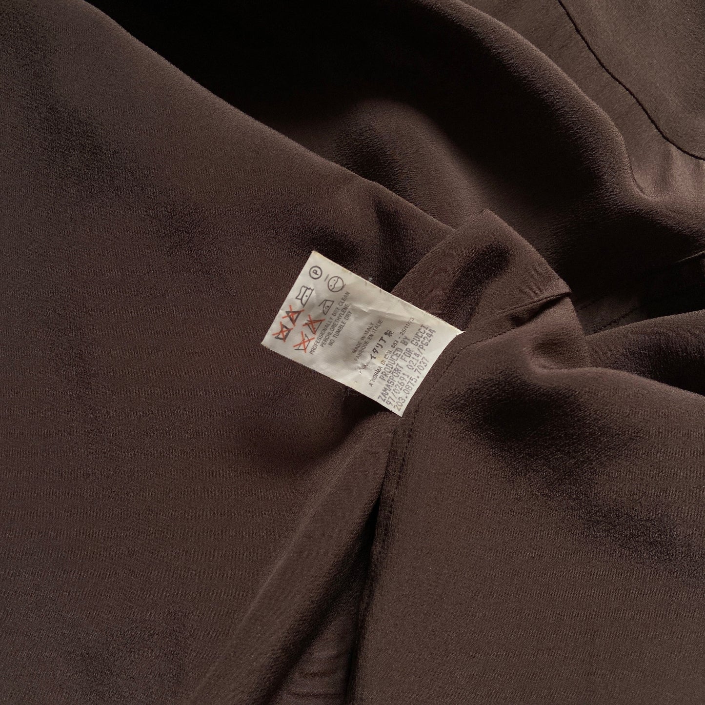 Gucci spring 1997 tom ford brown silk shirt 40