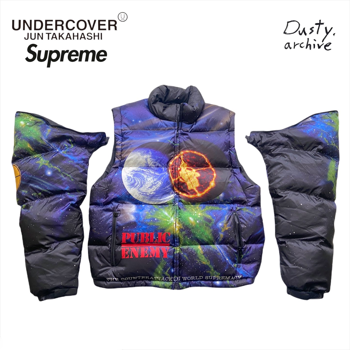 Undercover Supreme public enemy puffer jacket M
