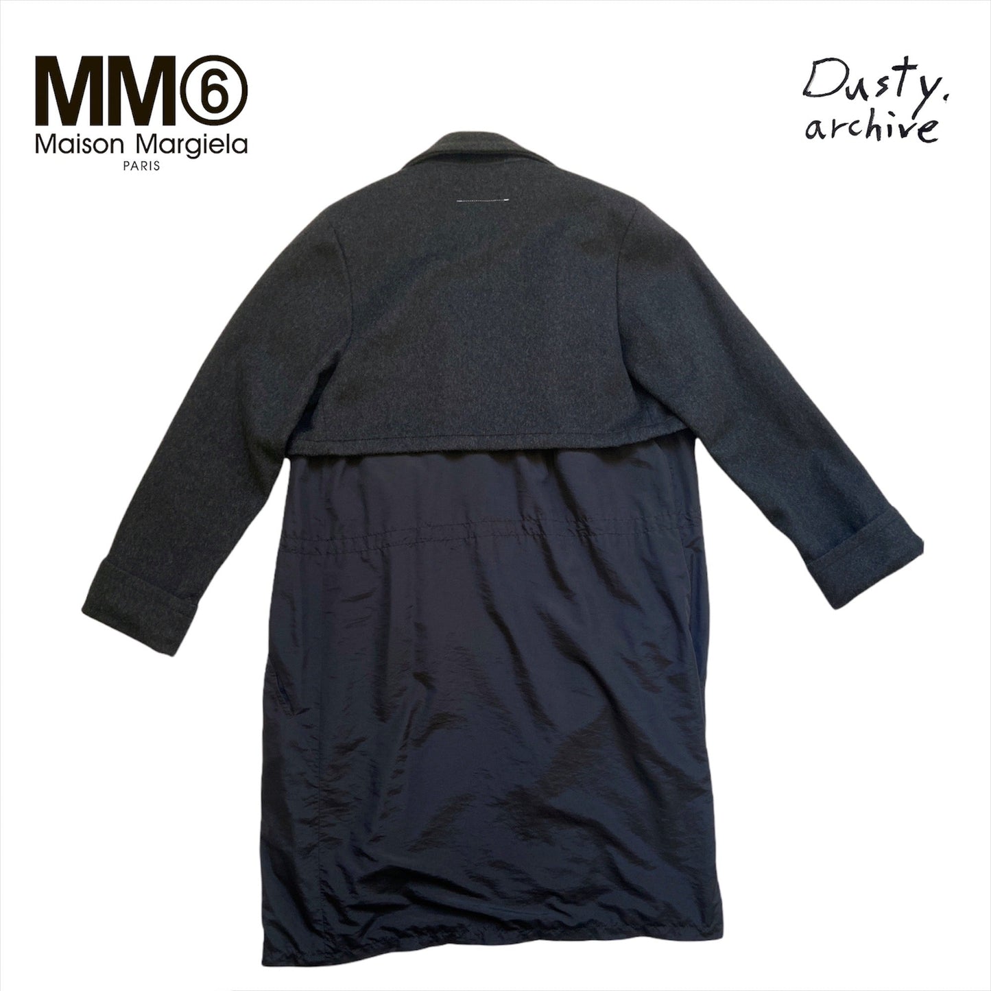 Martin Margiela 2008 mm6 wool / nylon hybrid long coat 38