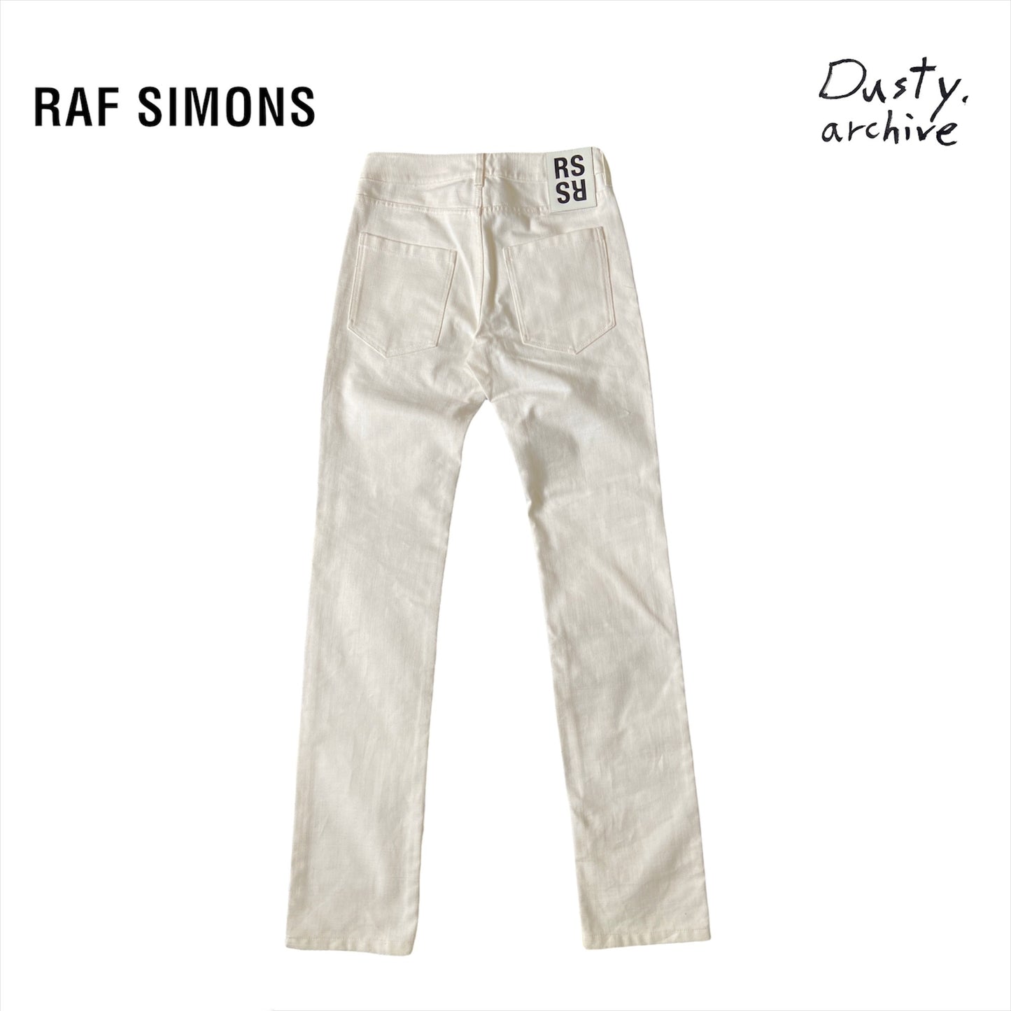 Raf Simons aw18 cream Christian f. jeans with wet hair 30