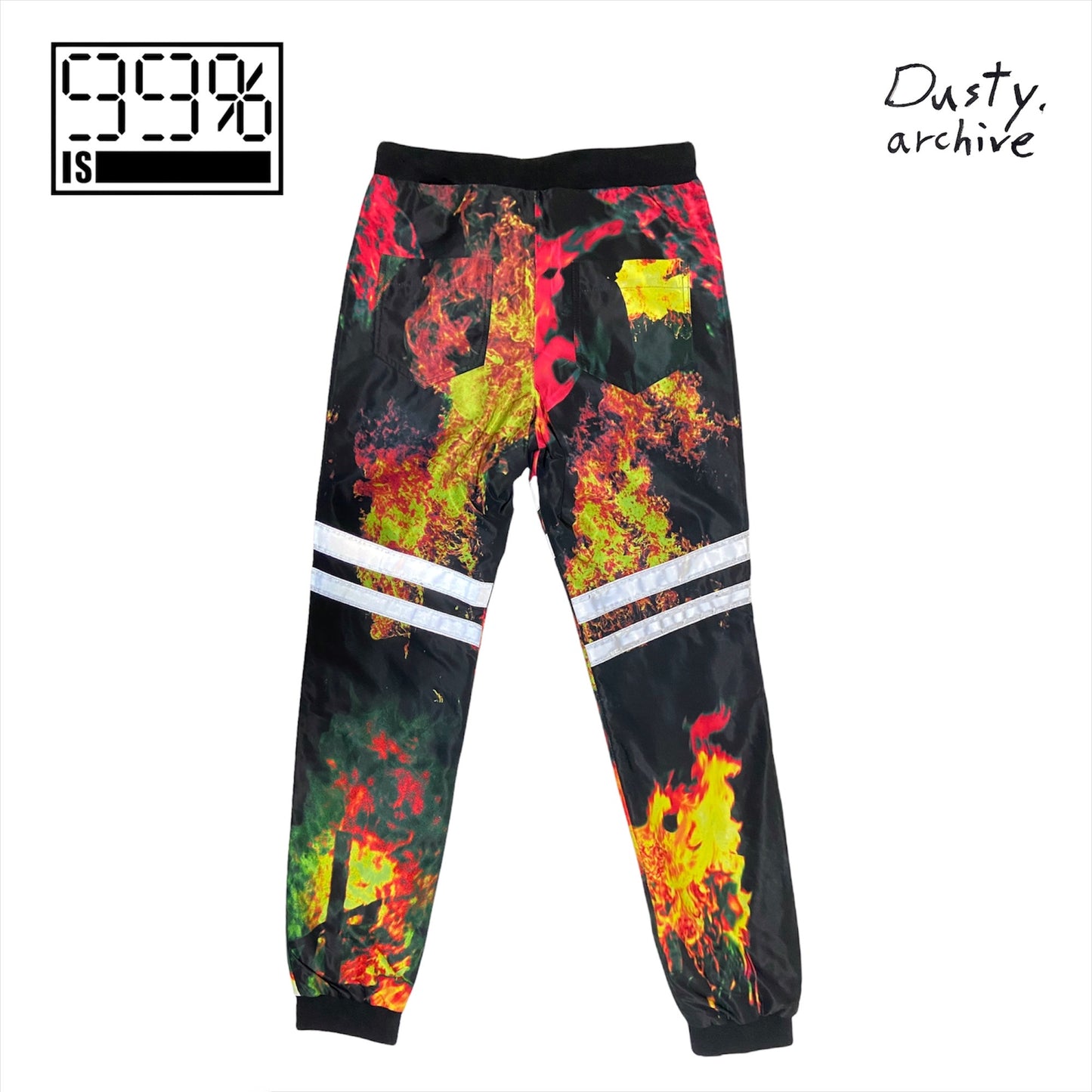 99%is firefighter distressed flame fire track pants 1