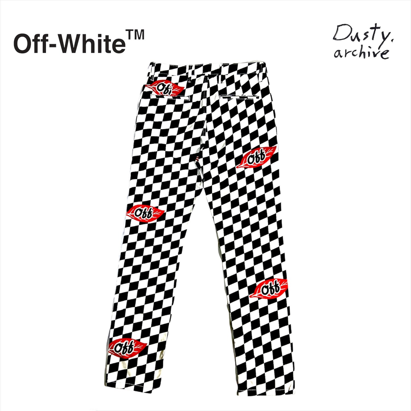 Off-White fall 2017 Runway checker leaf chino pants 31